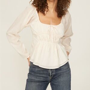 Something Navy Cream Blouse